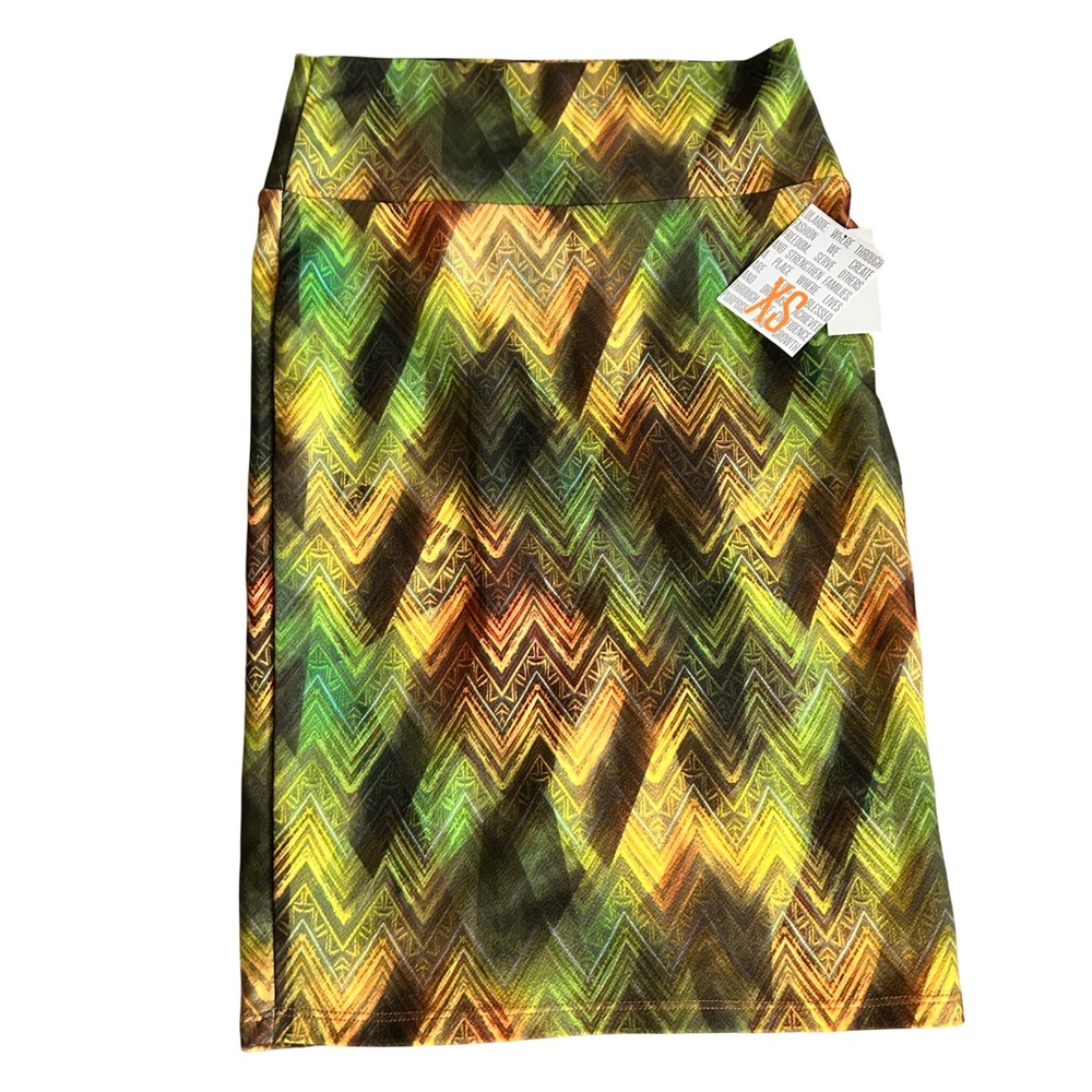 LuLaRoe Pencil Skirt XS Chevron Print‎ Colorful Geometric